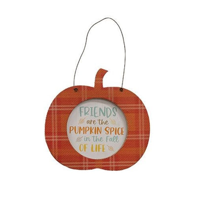 Set of 3 Fun Sayings 5.25" H Plaid Pumpkin Hangers