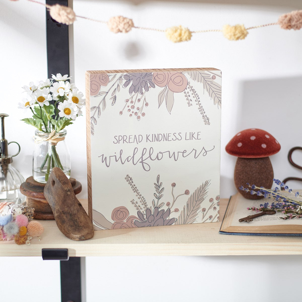 Spread Kindness Like Wildflowers 9.5" Box Sign