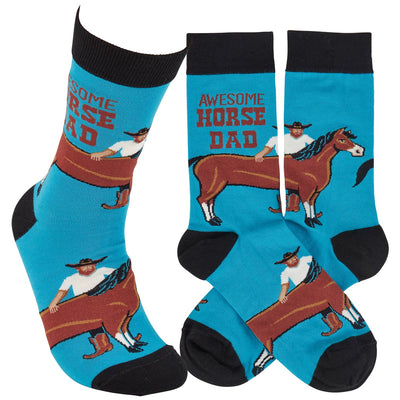 Awesome Horse Dad Fun Novelty Socks