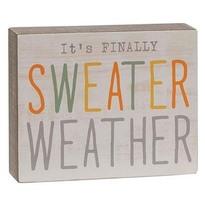 💙 Sweater Weather Small Wood Block