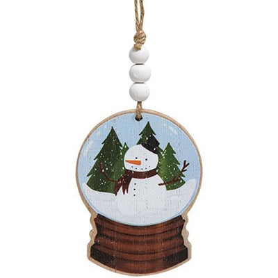 Snowman Forest Snowglobe Shaped Ornament