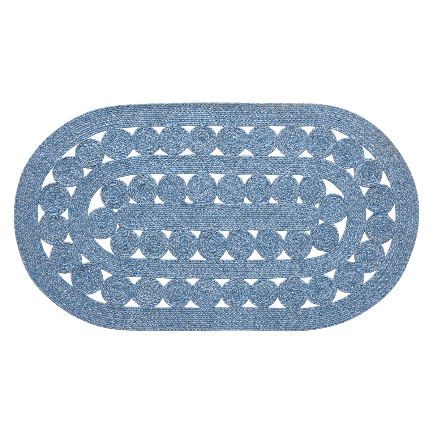 Celeste Blended Blue Indoor/Outdoor 48" Oval Rug