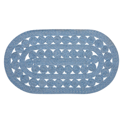 Celeste Blended Blue Indoor/Outdoor 48" Oval Rug