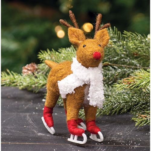 DAY 4 ✨ 25 Days of Ornaments ✨ Skating Reindeer With Scarf Felt Ornament