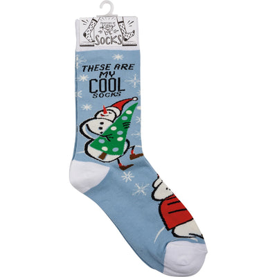 These Are My Cool Fun Christmas Snowmen Socks