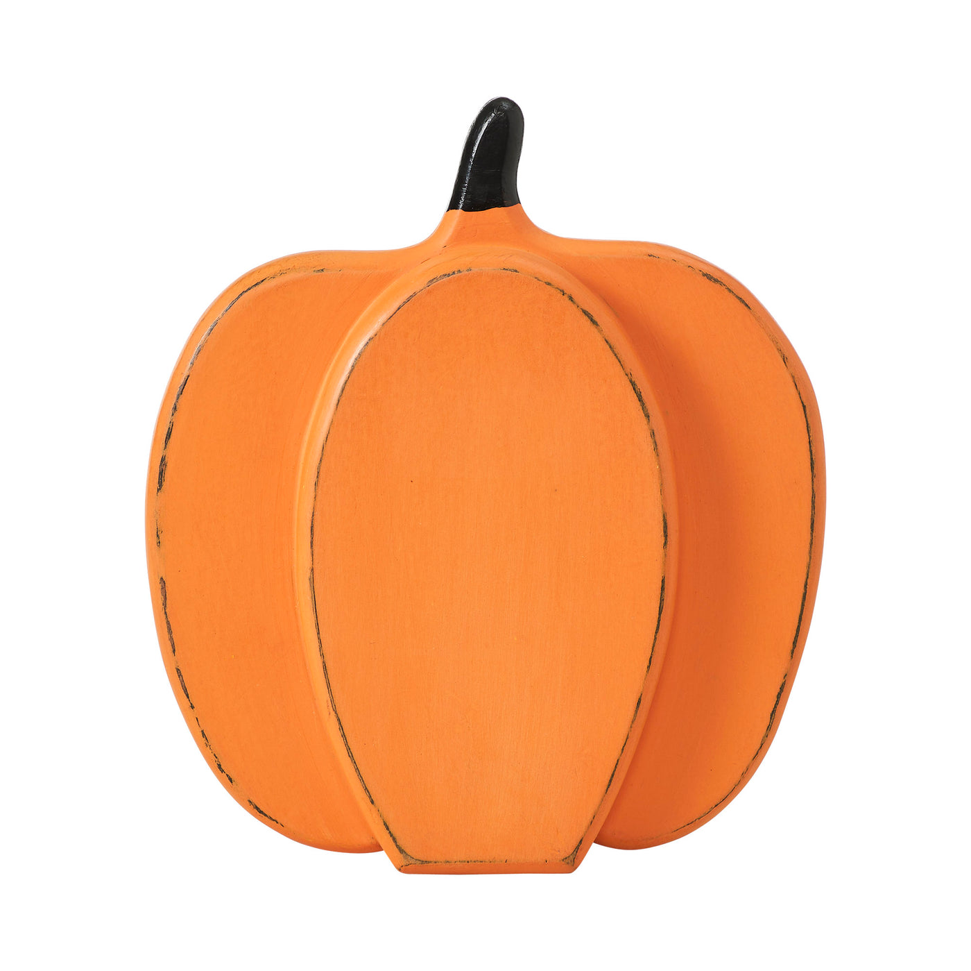 Orange Wooden Layered Pumpkin 9" H