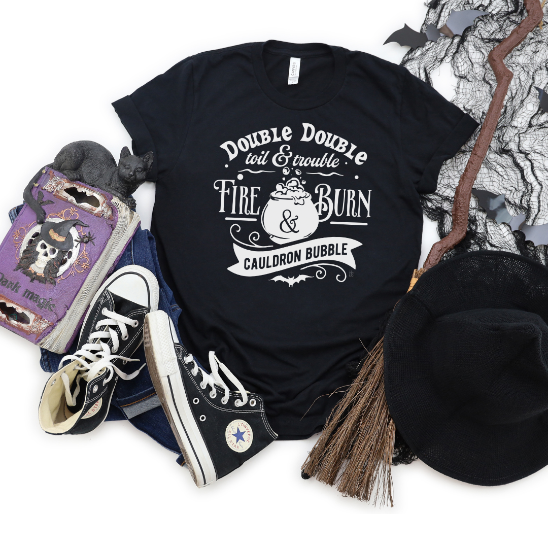💙 Double Double & Toil and Trouble Witch Halloween T-Shirt