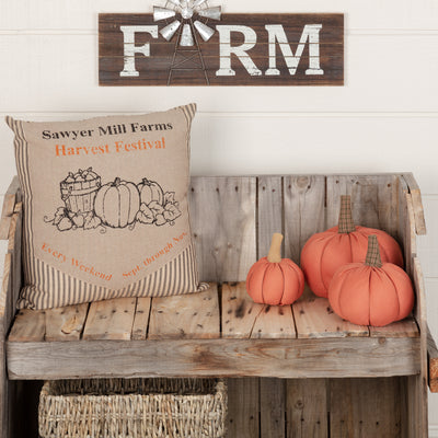 Sawyer Mill Charcoal Harvest Festival 18" Fall Accent Pillow