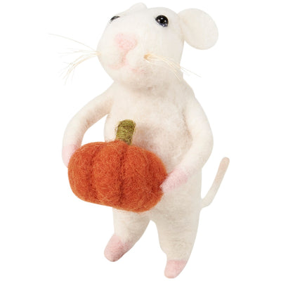 Mouse with Pumpkin Felt Critter