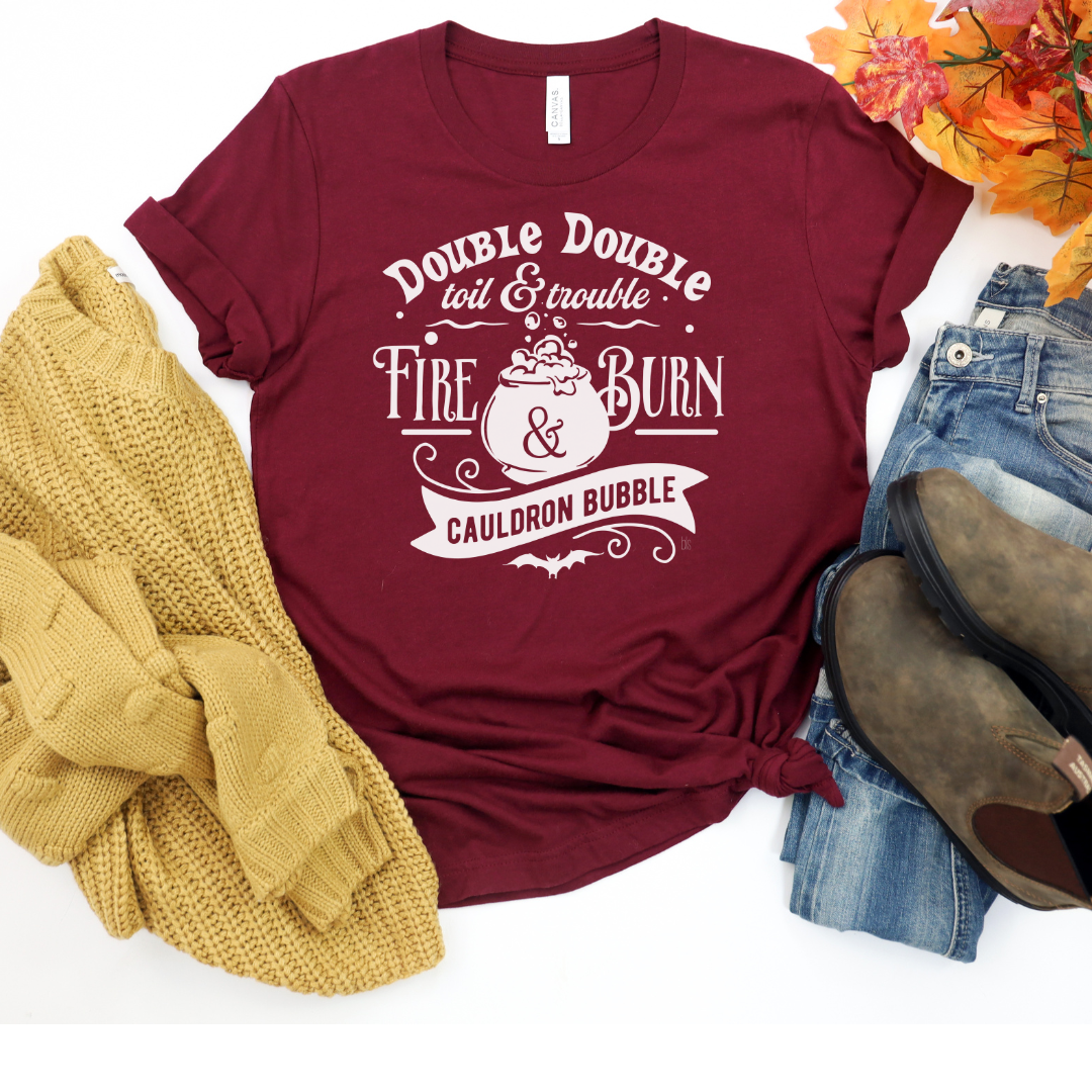 💙 Double Double & Toil and Trouble Witch Halloween T-Shirt