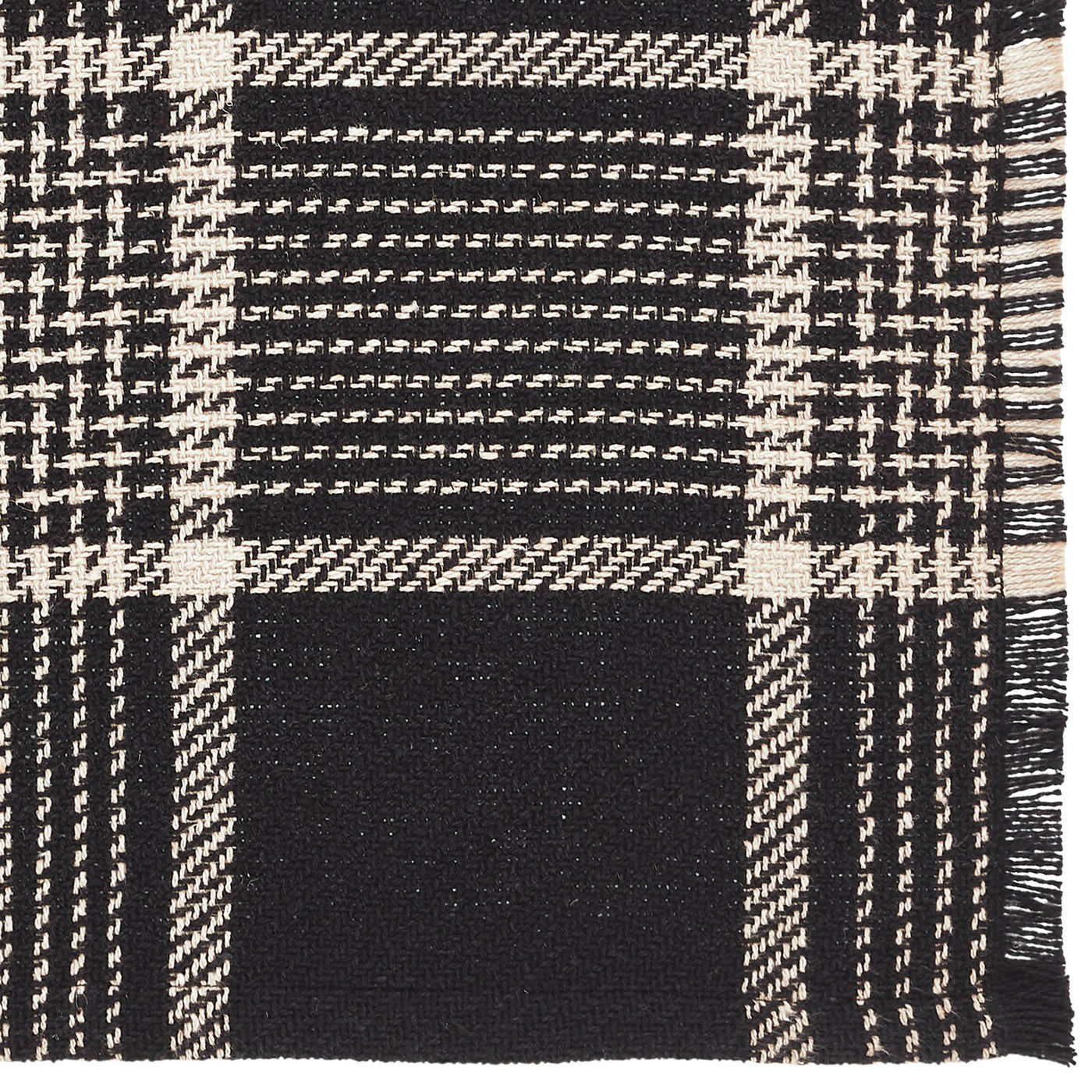 Eston Black Tan Plaid Table Runner 12" x 60"