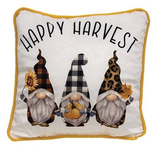 Set of 2 Happy Harvest Fall 8" Small Pillows Gnomes and Truck