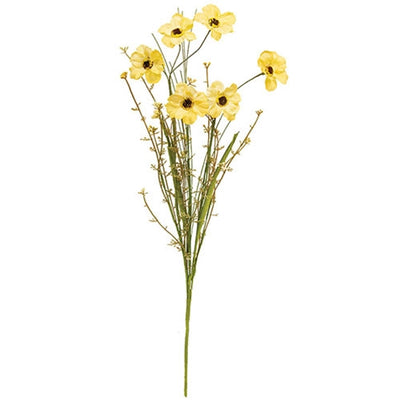 💙 Wild Yellow Spring Flower & Grass 20" Faux Floral Spray