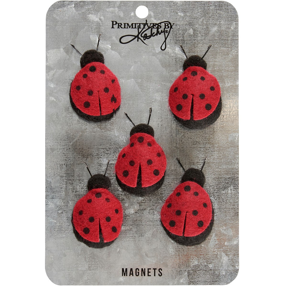 Set of 5 Felt Ladybug Magnets