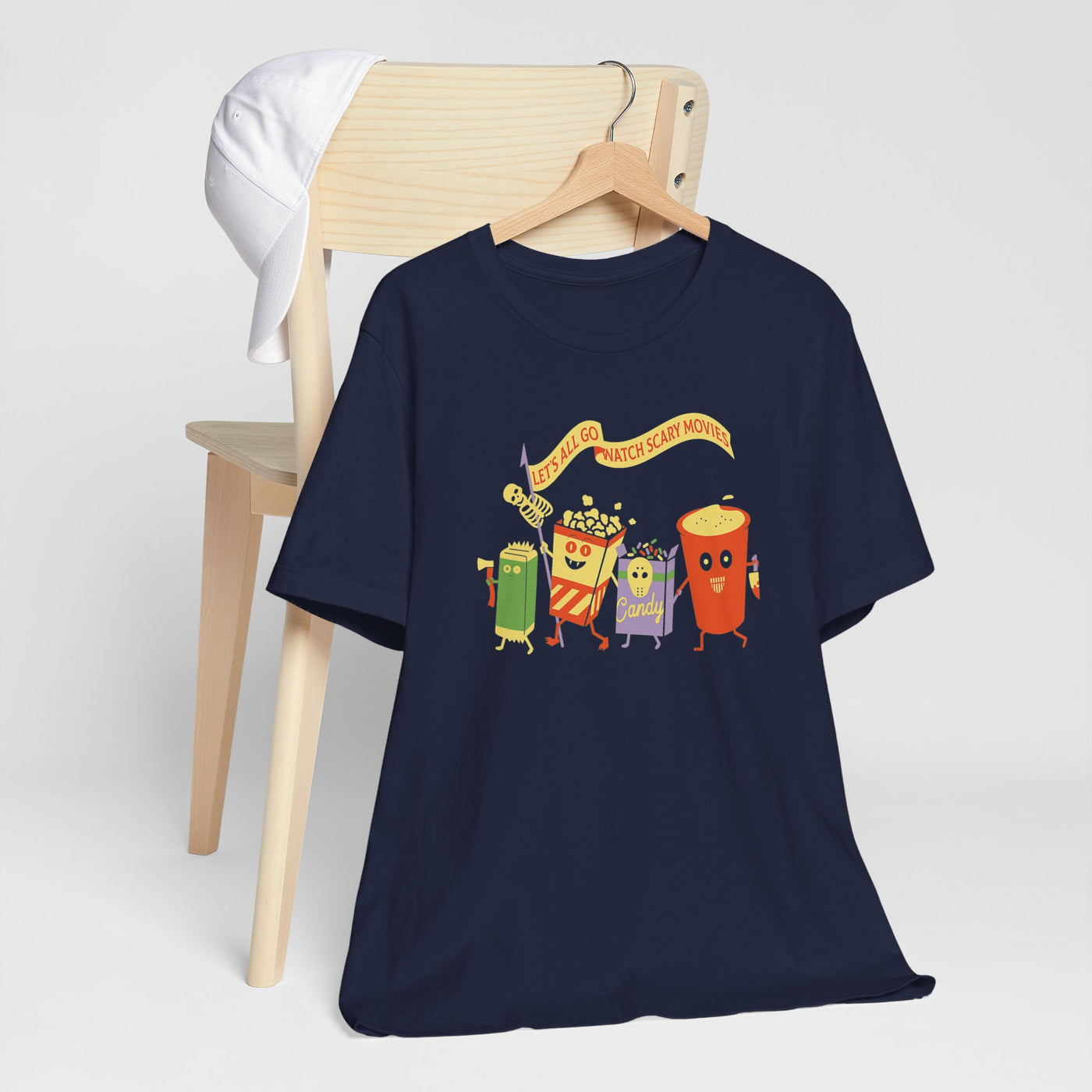 Let's All Go Watch Scary Movies Halloween Cozy T-Shirt