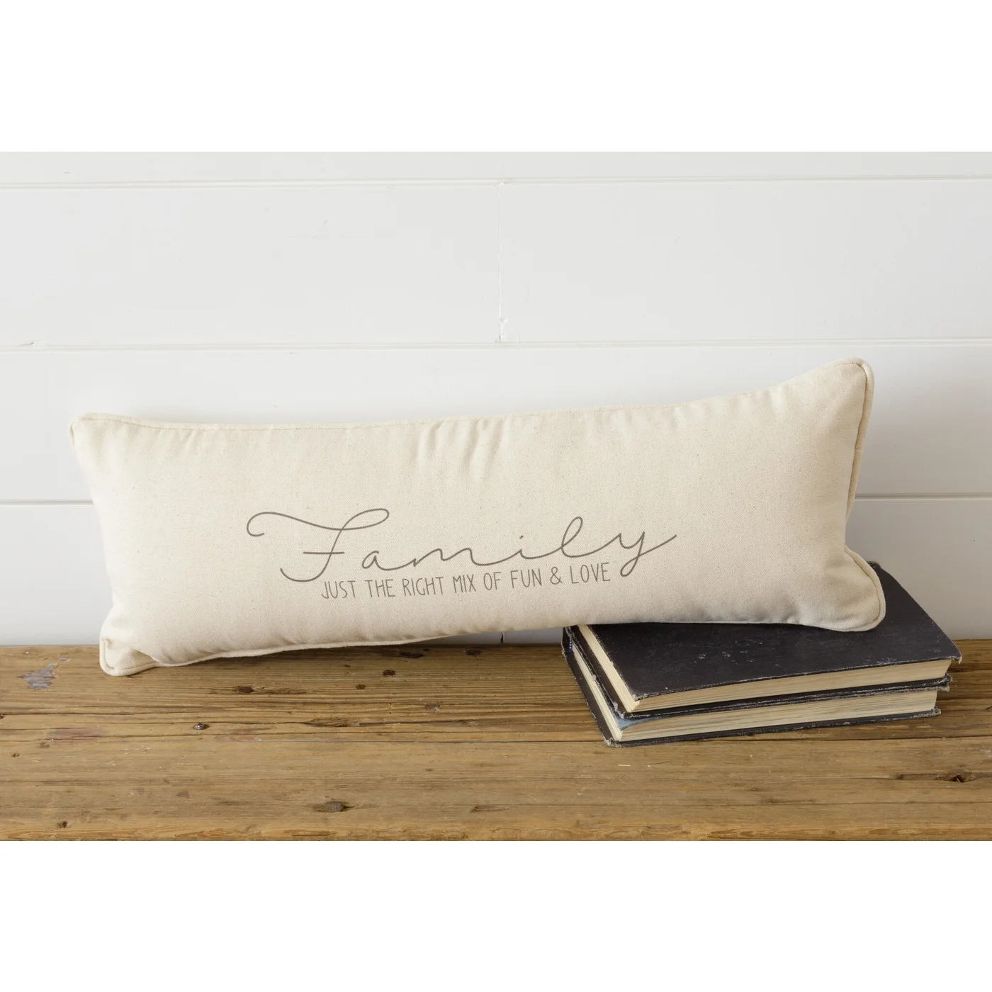 Family Just the Right Mix of Fun & Love Pillow 8" x 22"