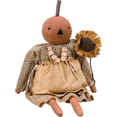 Sunflower Susie Fabric Fall Jack O Lantern Doll
