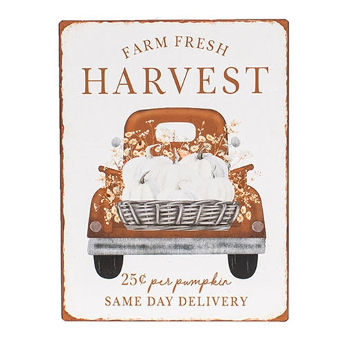 💙 Farm Fresh Harvest Truck Metal Sign