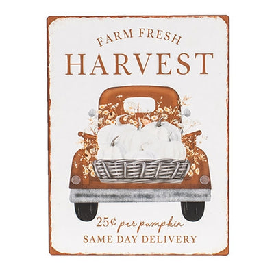 💙 Farm Fresh Harvest Truck Metal Sign