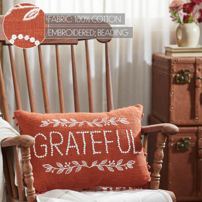 Grateful Pom Pom Accent Pillow 14" x 20"