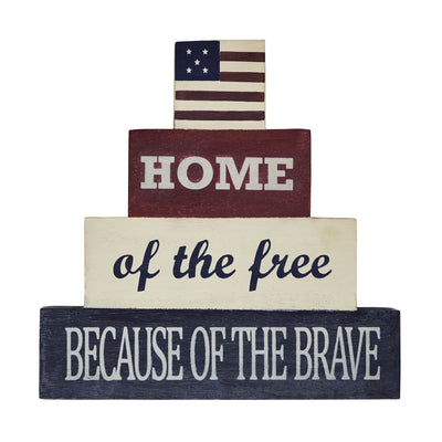 Home Of The Free Wooden Block Stack