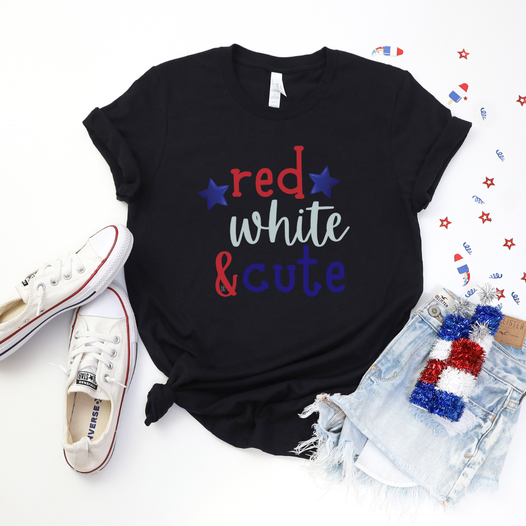 💙 Red White & Cute T-Shirt - 🎆 4th of July Collection