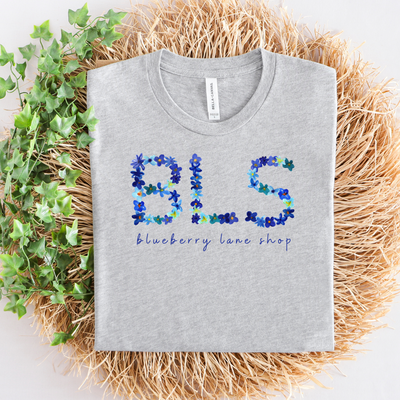 💙 Blueberry Lane Merch Floral Lettering Long Sleeve T-Shirt