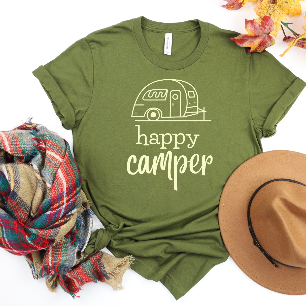💙 Happy Camper Retro Trailer T-Shirt