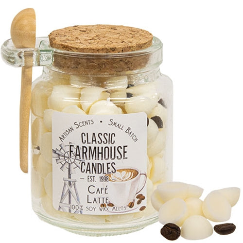 Cafe Latte Soy Gumdrop Wax Melts Jar with Spoon