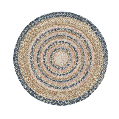 Kaila Jute Trivet Navy Cream Dusty Rose 15'' Diameter