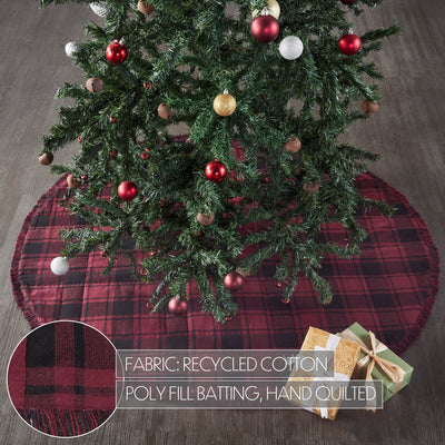 Cumberland Red Black Plaid 48" Christms Tree Skirt