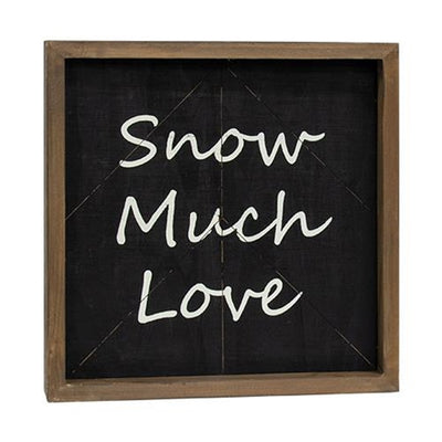 Snow Much Love - White Christmas Reversible Woodburned 12" Sign