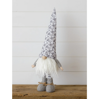 Grey And White Gnome With Extendable Legs