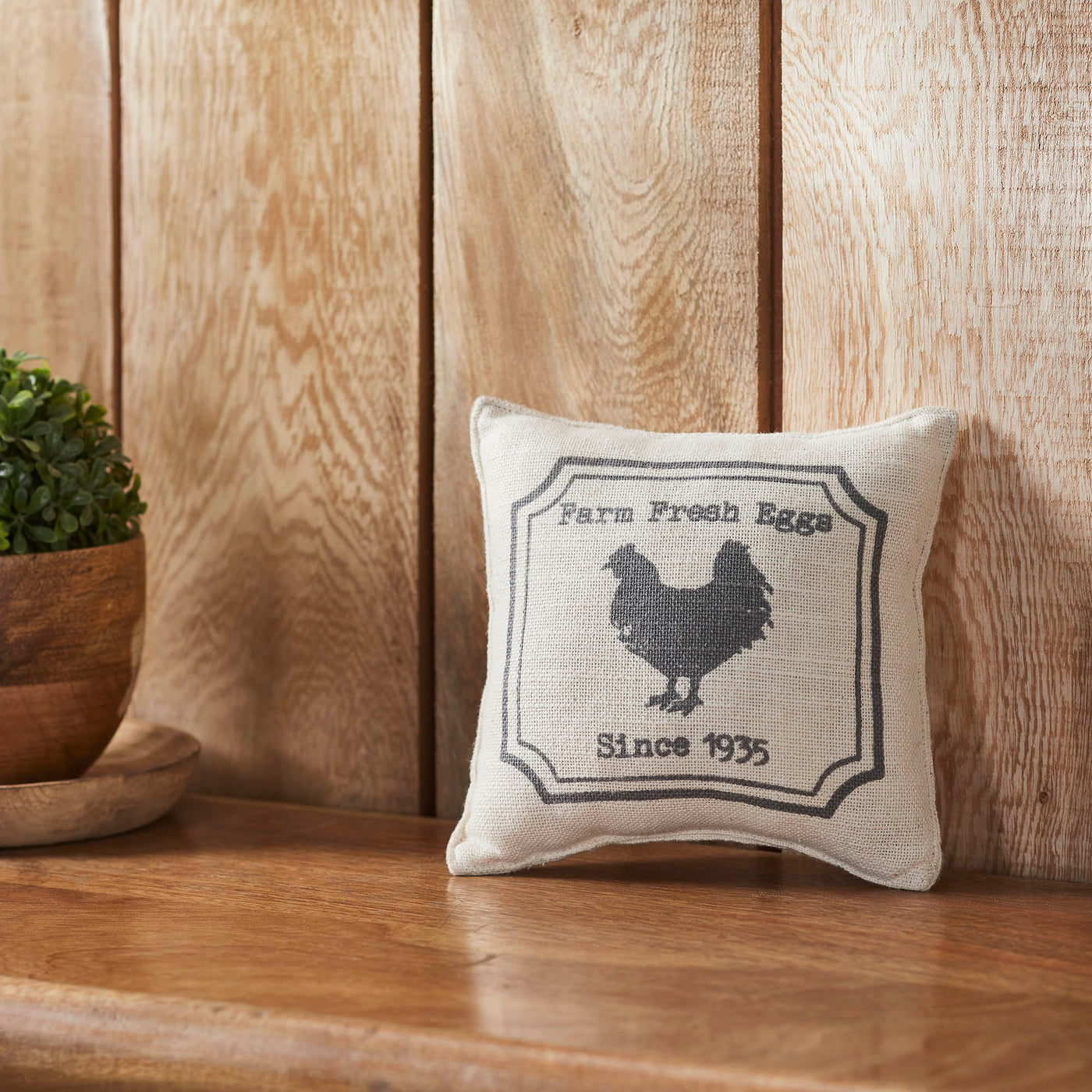 Farm Fresh Eggs Chicken Silhouette 6" Small Accent Pillow