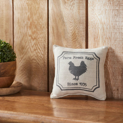 Farm Fresh Eggs Chicken Silhouette 6" Small Accent Pillow