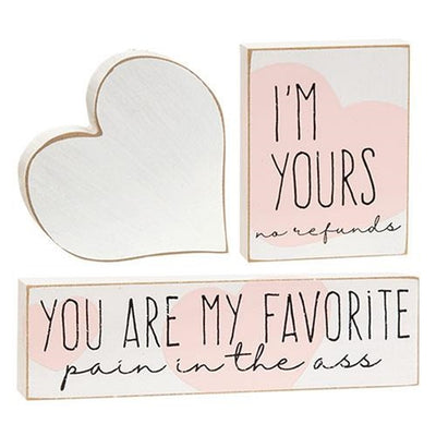 Set of 3 I'm Yours Favorite Pain Love Blocks