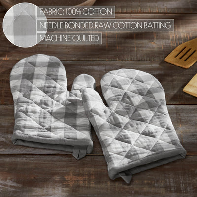 Set of 2 Annie Buffalo Check Grey Oven Mitts