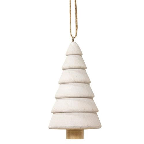 White Rustic Wooden Six Tier Tree Ornament