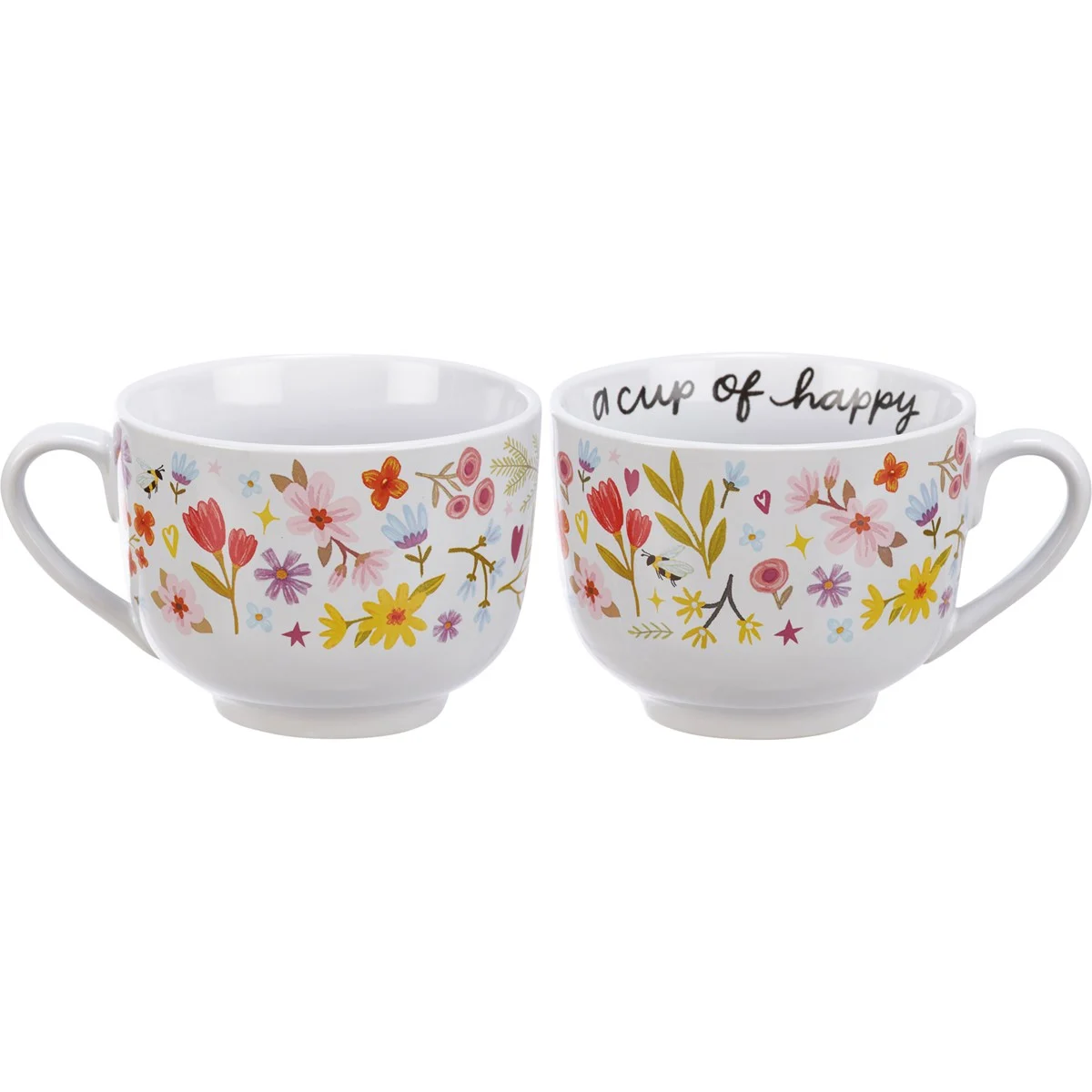 A Cup Of Happy 20 oz Floral Mug