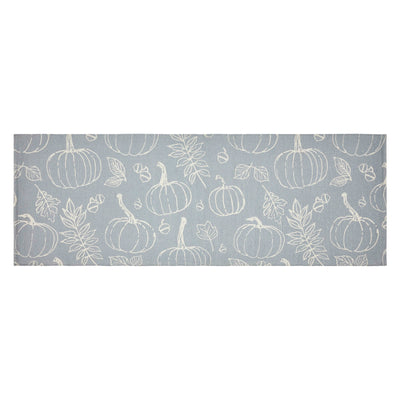 Grey Silhouette Pumpkin Indoor/Outdoor 48" Rectangle Rug