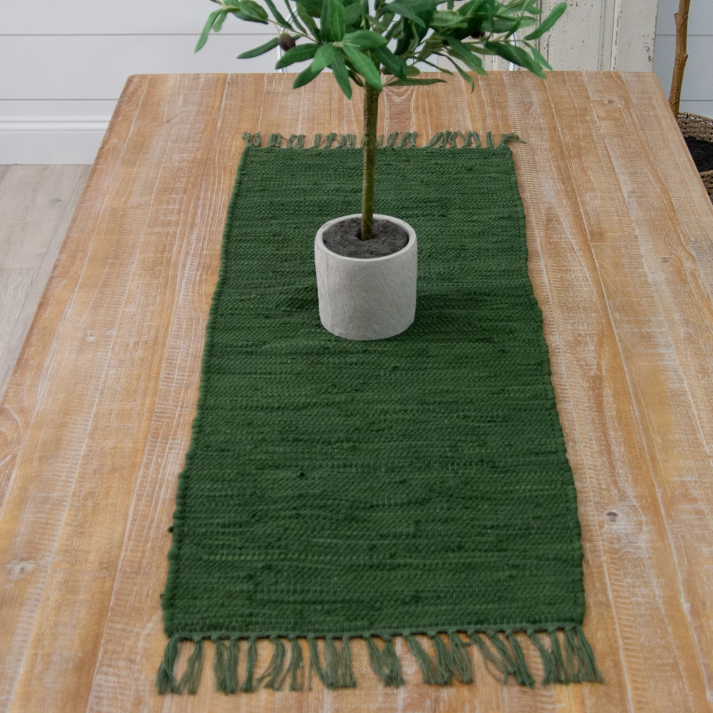 Green Chindi Weave 42" Table Runner