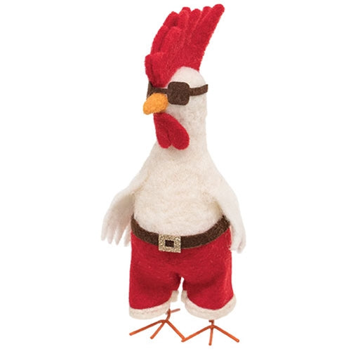 DAY 4 ✨ 25 Days of Ornaments ✨ Santa Chicken Christmas Felted Ornament