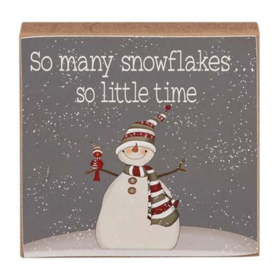 Set of 3 Snowmen and Snowflakes 4" Small Block Signs