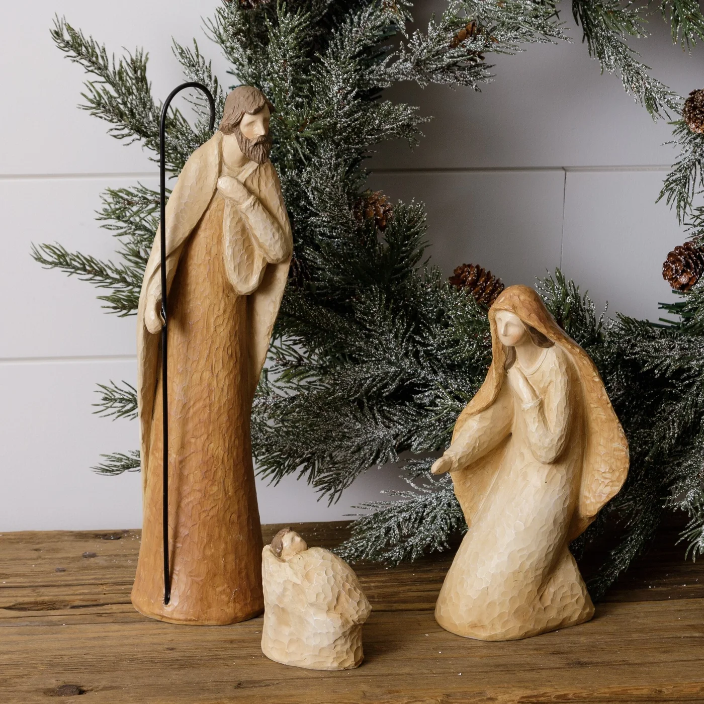 Three Piece Nativity Set Graceful Neutral Tones