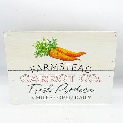 Farmstead Carrots Co Wooden Box Sign