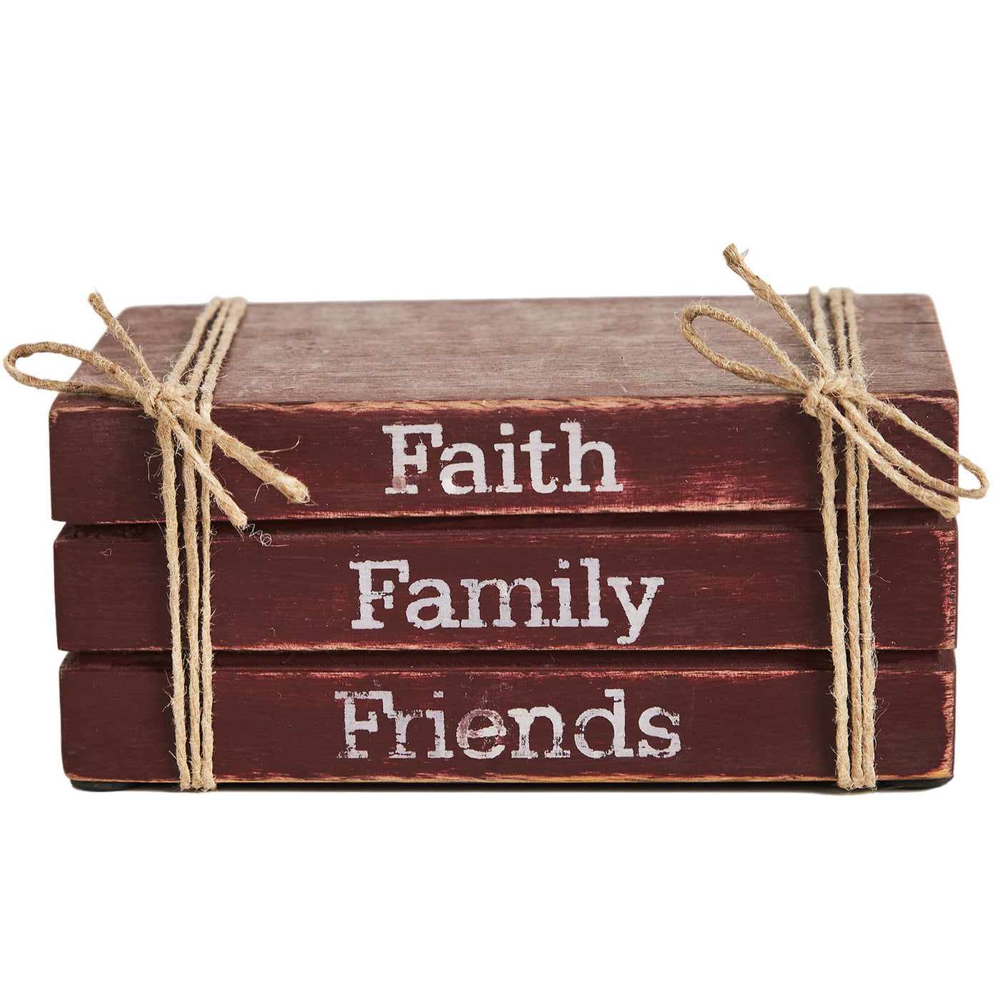 Faith Family Friends Faux Book Stack