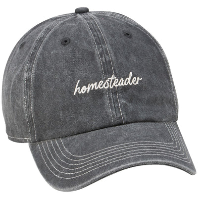 Homesteader Stitched Script Distressed Baseball Cap