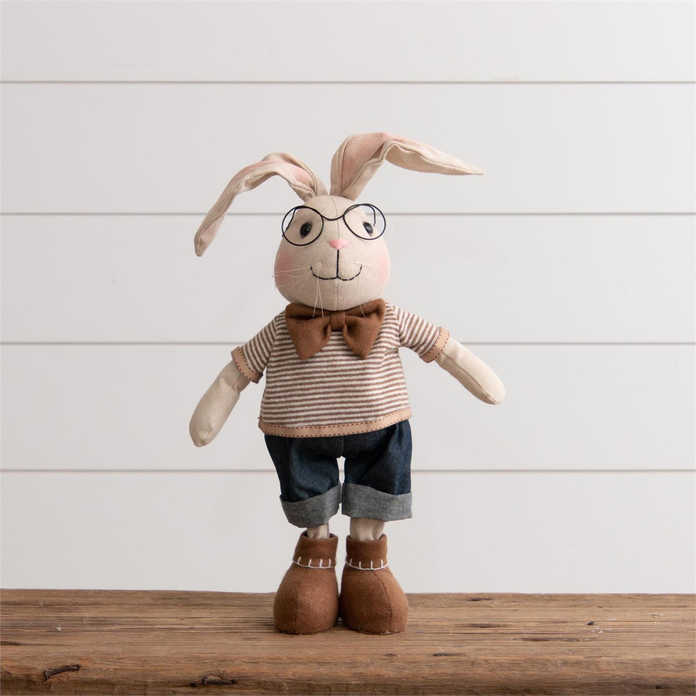 Mr Buster Rabbit Fabric Figure with Glasses 21" H