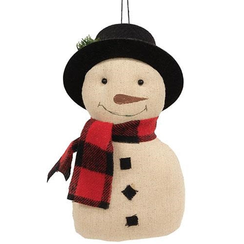Top Hat Snowman Fabric Figure with Hanger