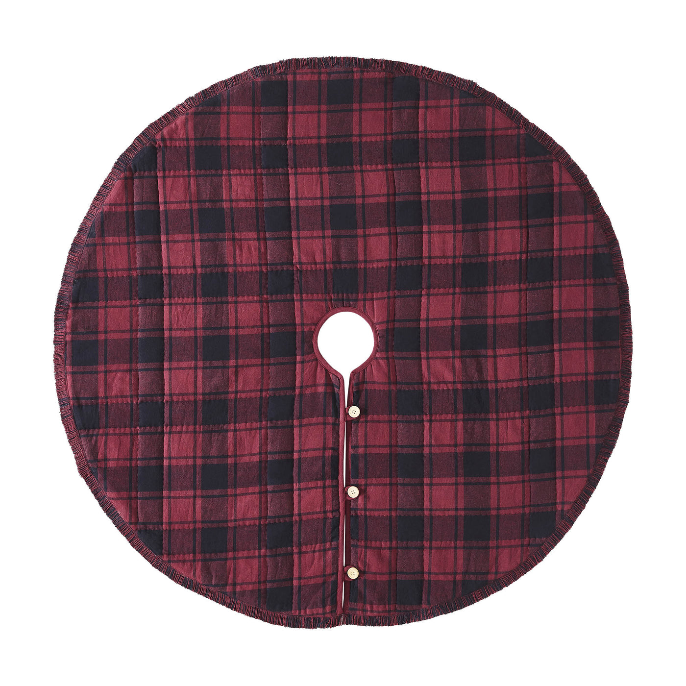 Cumberland Red Black Plaid 48" Christms Tree Skirt